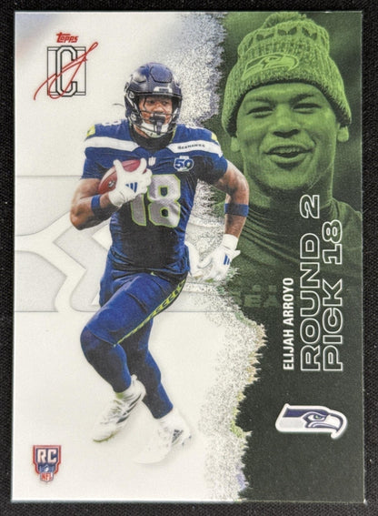 Elijah Arroyo 2025 Topps Signature Class Chrome Rookie Seahawks Sports Trading Card