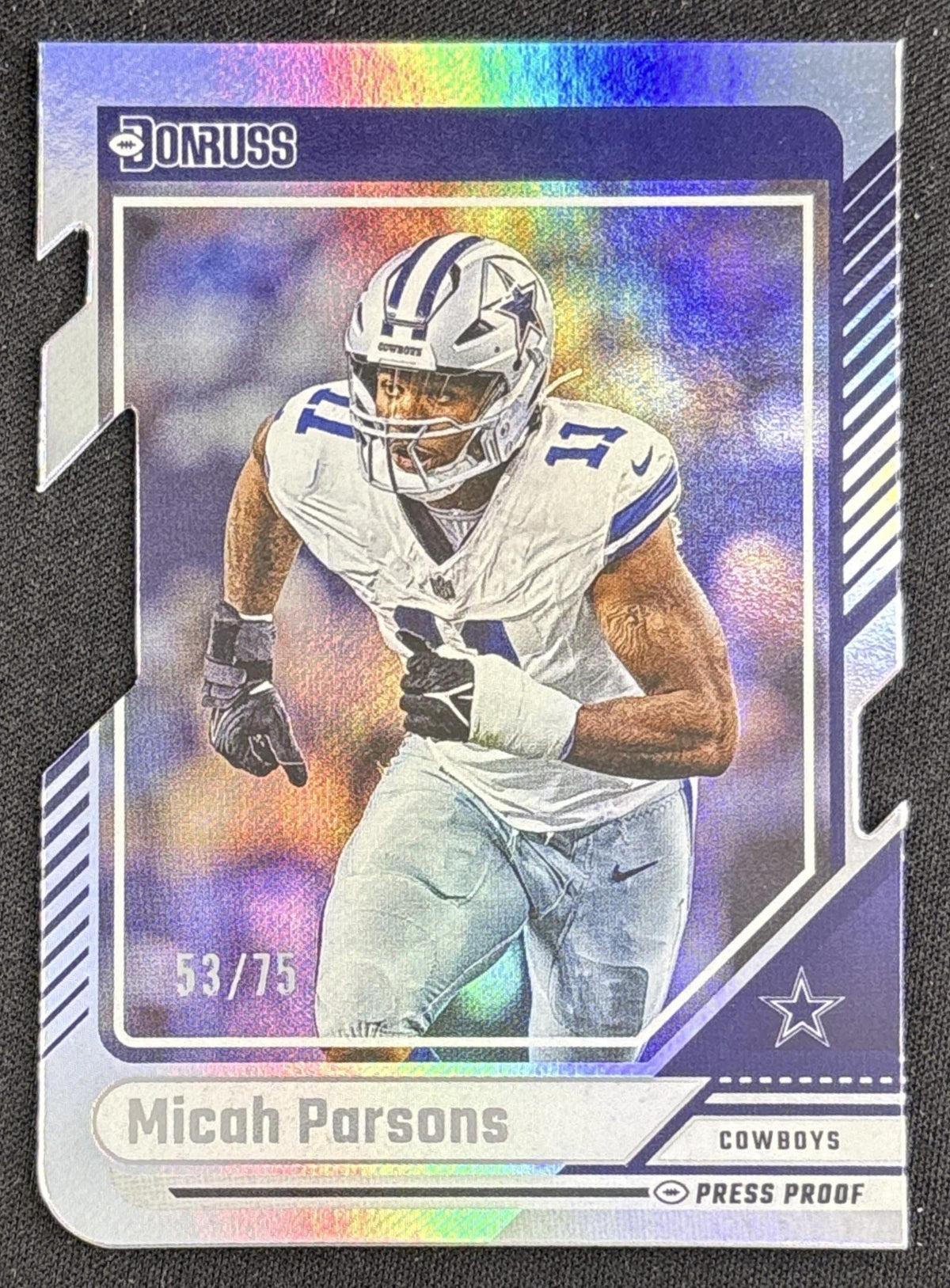 Micah Parsons 2024 Panini Donruss Press Proof Silver Die Cut /75 Cowboys