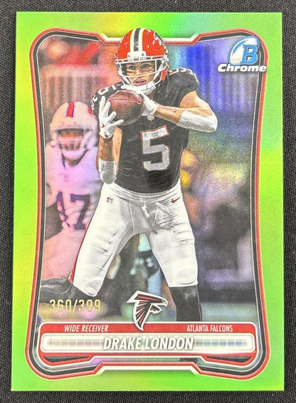 Drake London 2026 Bowman Chrome NFL Neon Green Refractor /399 Falcons Default Title Sports Trading Card