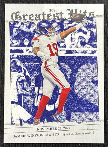 Jameis Winston 2026 Topps Flagship 2025 Greatest Hits Giants