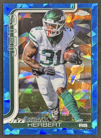 Khalil Herbert 2025 Topps Chrome Sapphire Jets front
