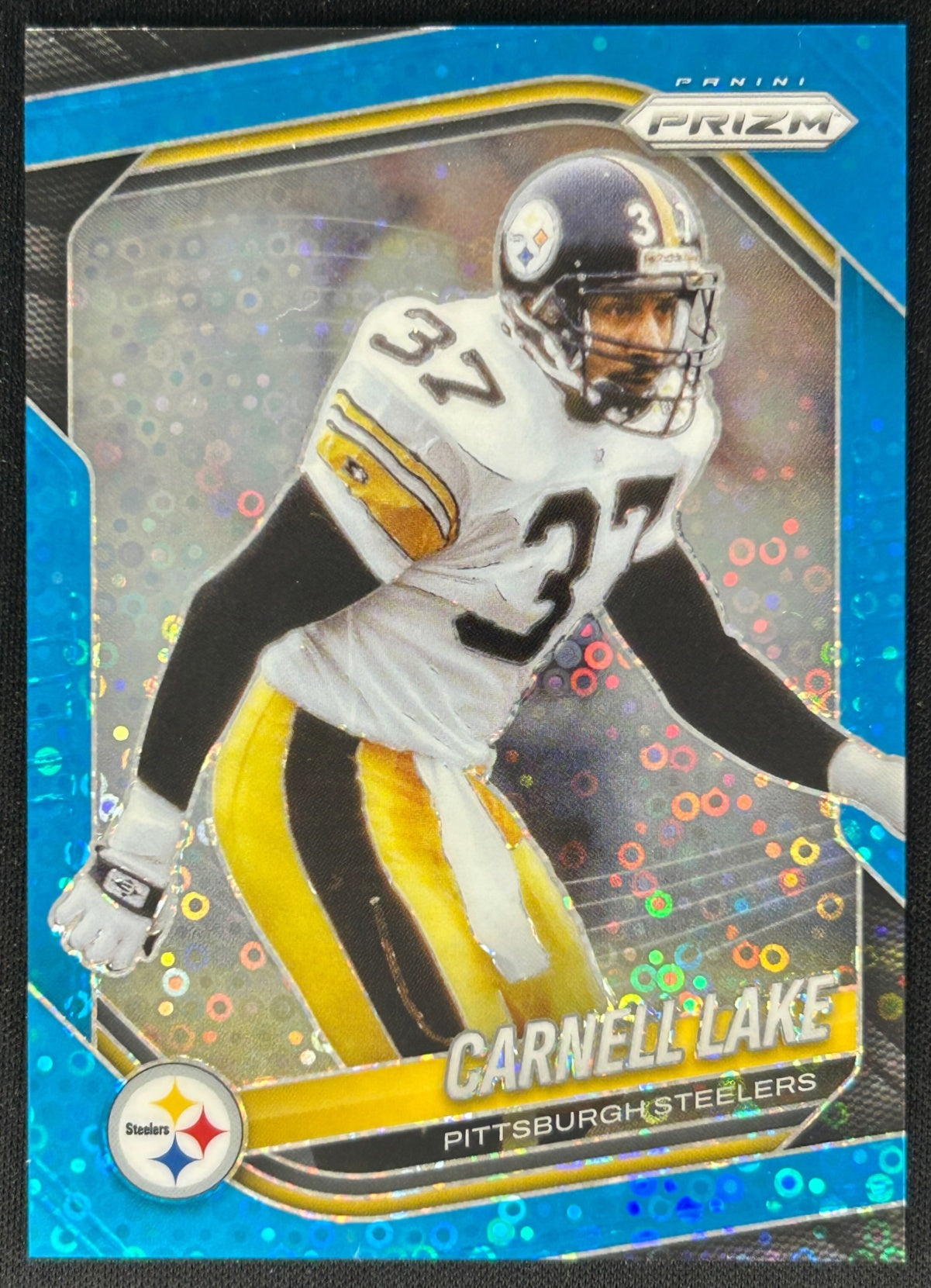 Carnell Lake 2025 Panini Prizm No Huddle Blue /125 Steelers Sports Trading Cards