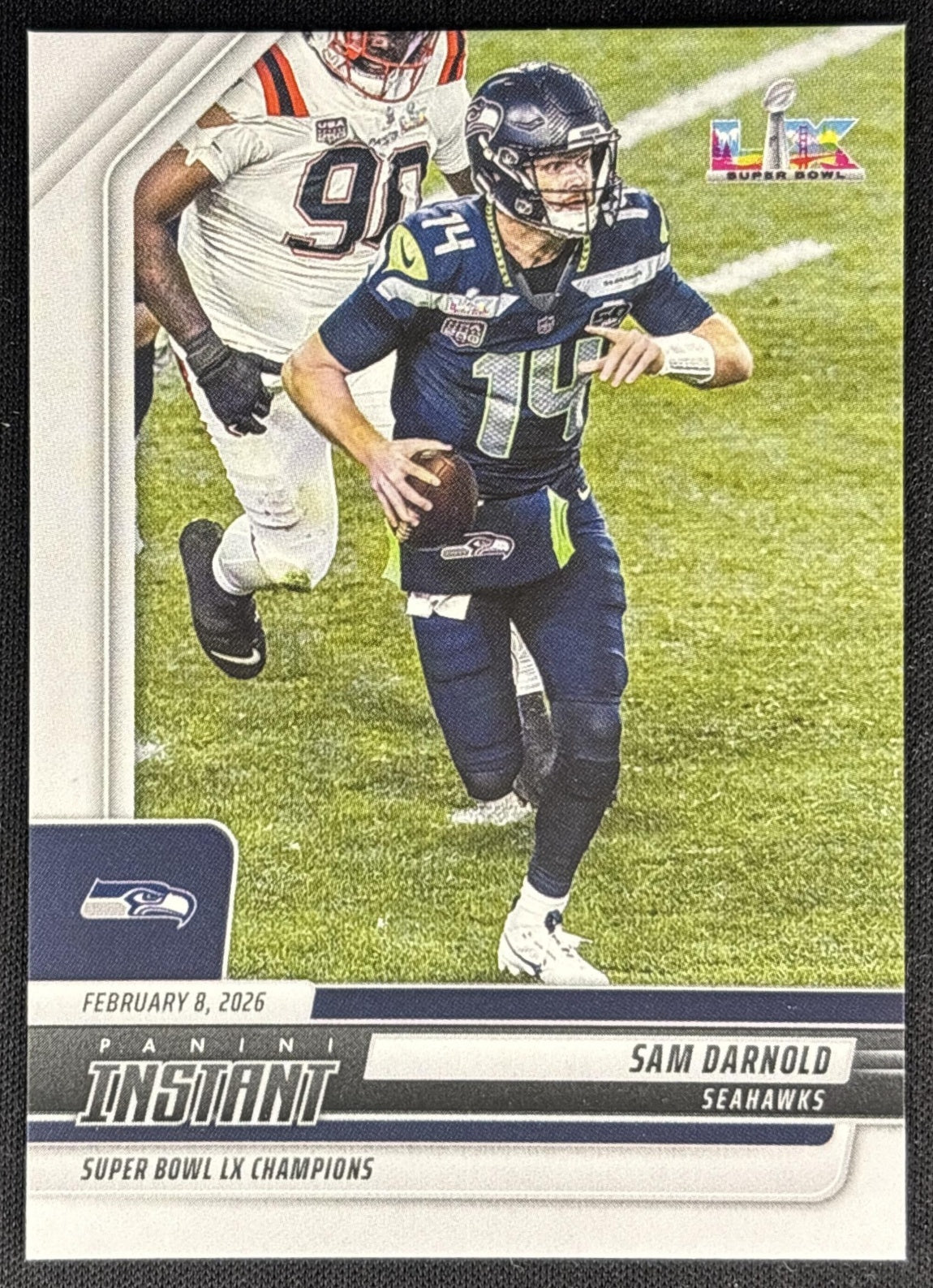 Sam Darnold 2026 Panini Instant Super Bowl LIX Champions Seattle Seahawks front