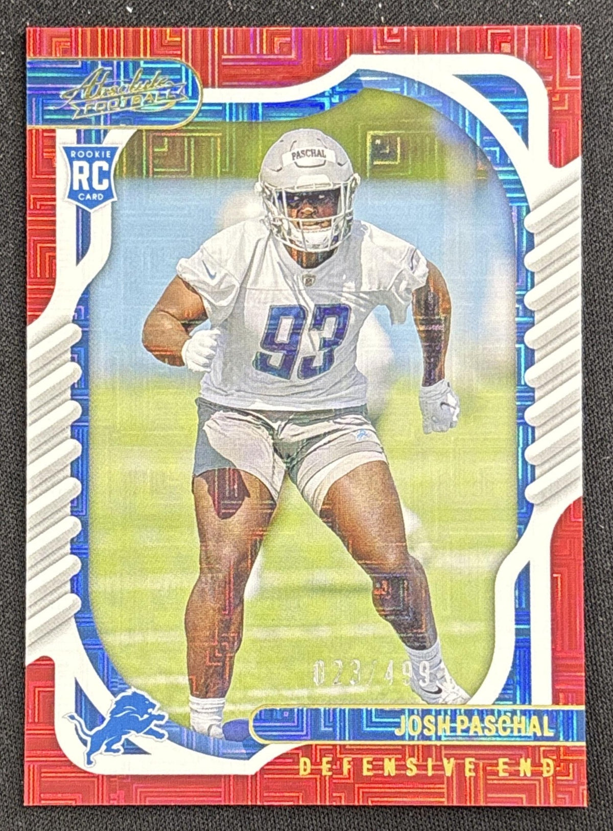 Josh Paschal 2022 Panini Absolute Red Squares /499 Lions