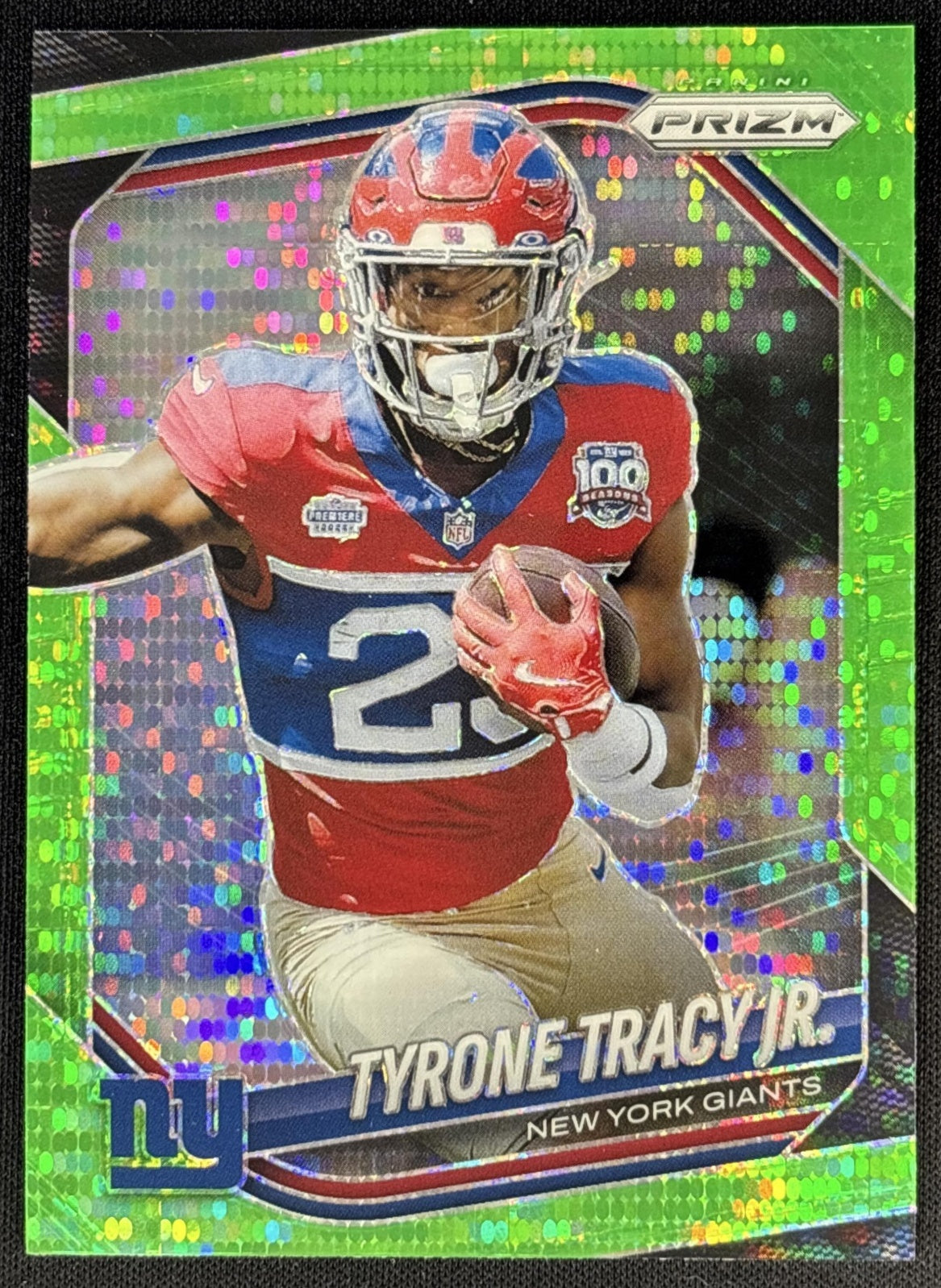 Tyrone Tracy Jr. 2025 Panini Prizm Neon Green Pulsar Giants