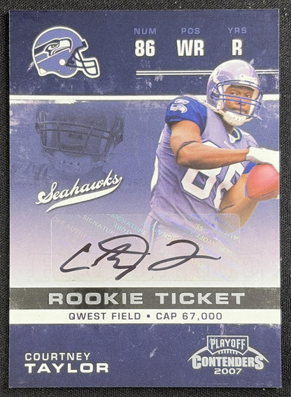 Courtney Taylor 2007 Playoff Contenders Rookie Ticket Auto Seahawks Sports Trading Card
