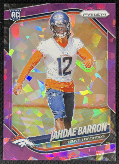 Jahdae Barron 2025 Panini Prizm Purple Ice /225 Broncos front