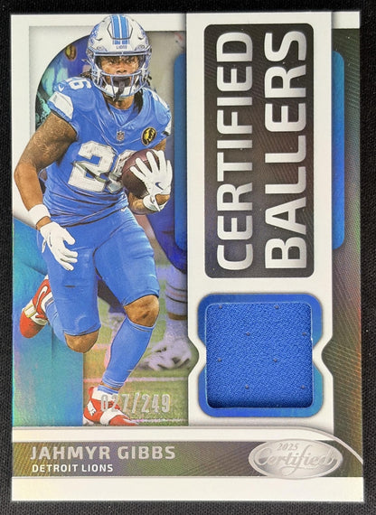 Jahmyr Gibbs 2025 Panini Certified Ballers Mirror /249 Lions Sports Trading Cards