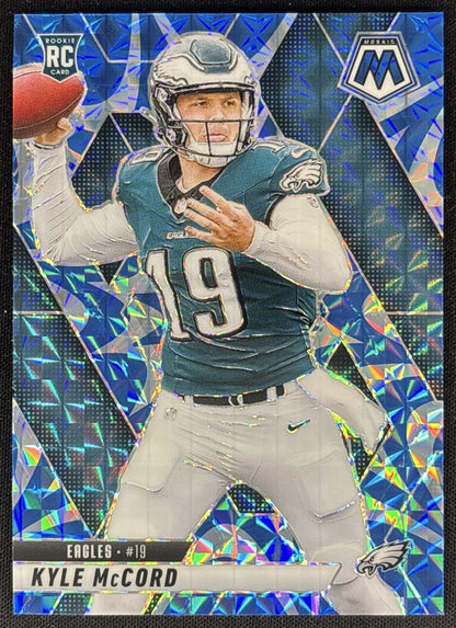 Kyle McCord 2025 Panini Mosaic Rookies Green Prizm Eagles Sports Trading Cards
