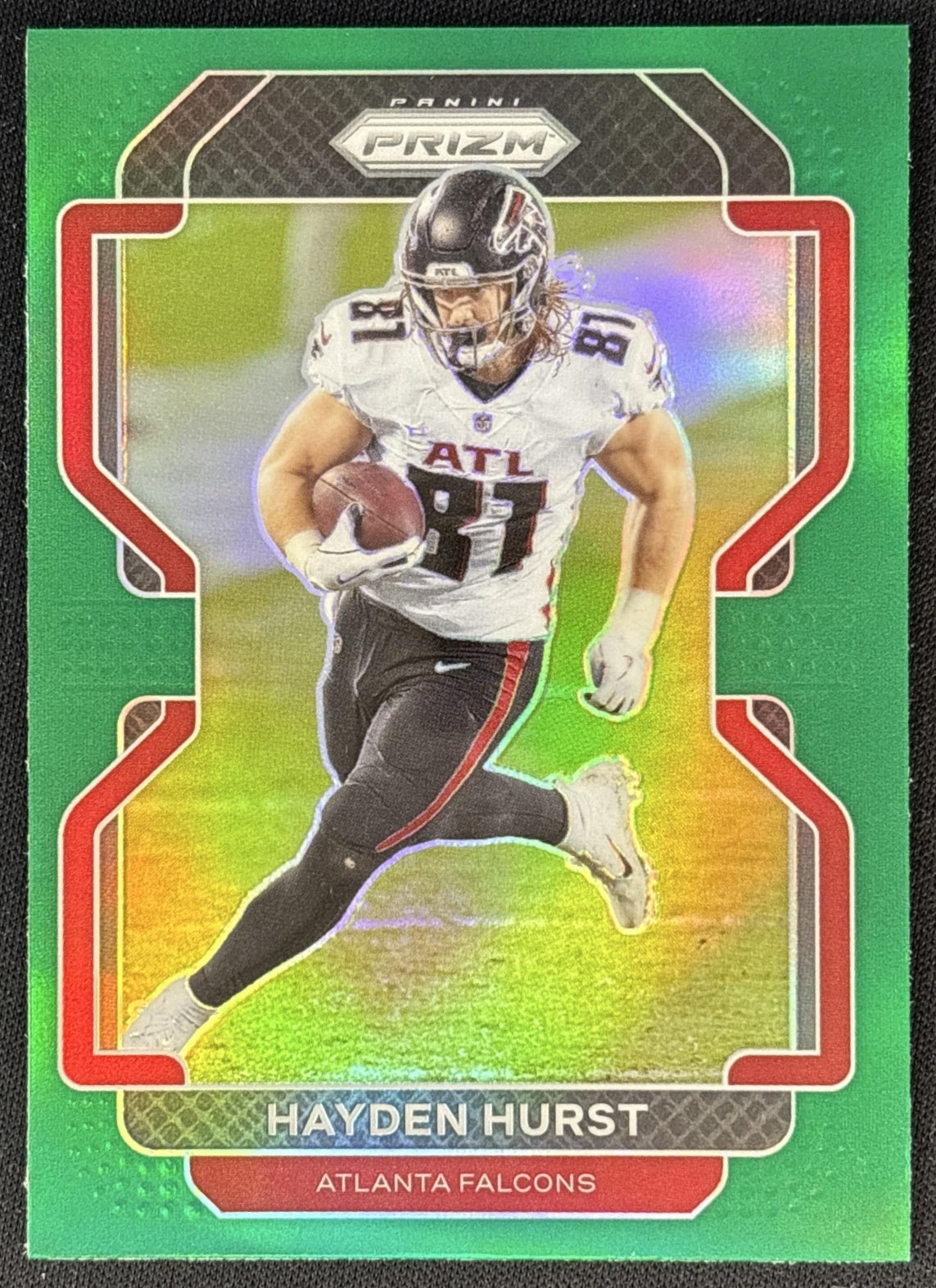 Hayden Hurst 2021 Panini Prizm Green Falcons front