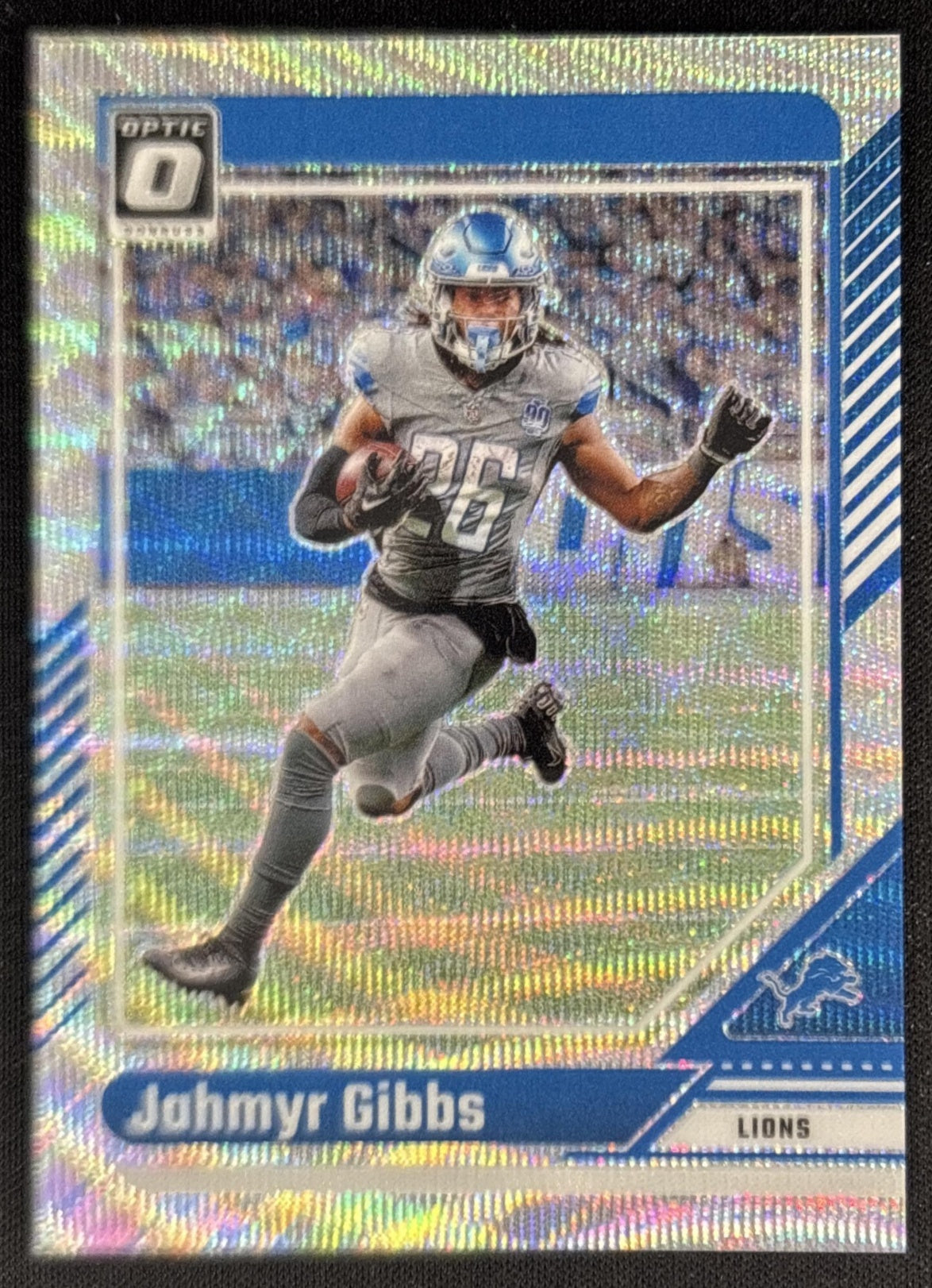 Jahmyr Gibbs 2024 Panini Donruss Optic Wave /300 Lions front