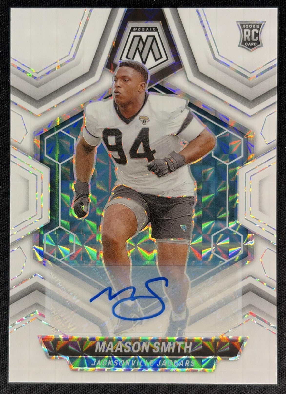 Maason Smith 2024 Panini Mosaic Rookie Auto White Prizm /25 Jaguars front