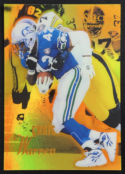 Chris Warren 1995 Pinnacle Select Certified Mirror Gold Seahawks Sports Trading Card