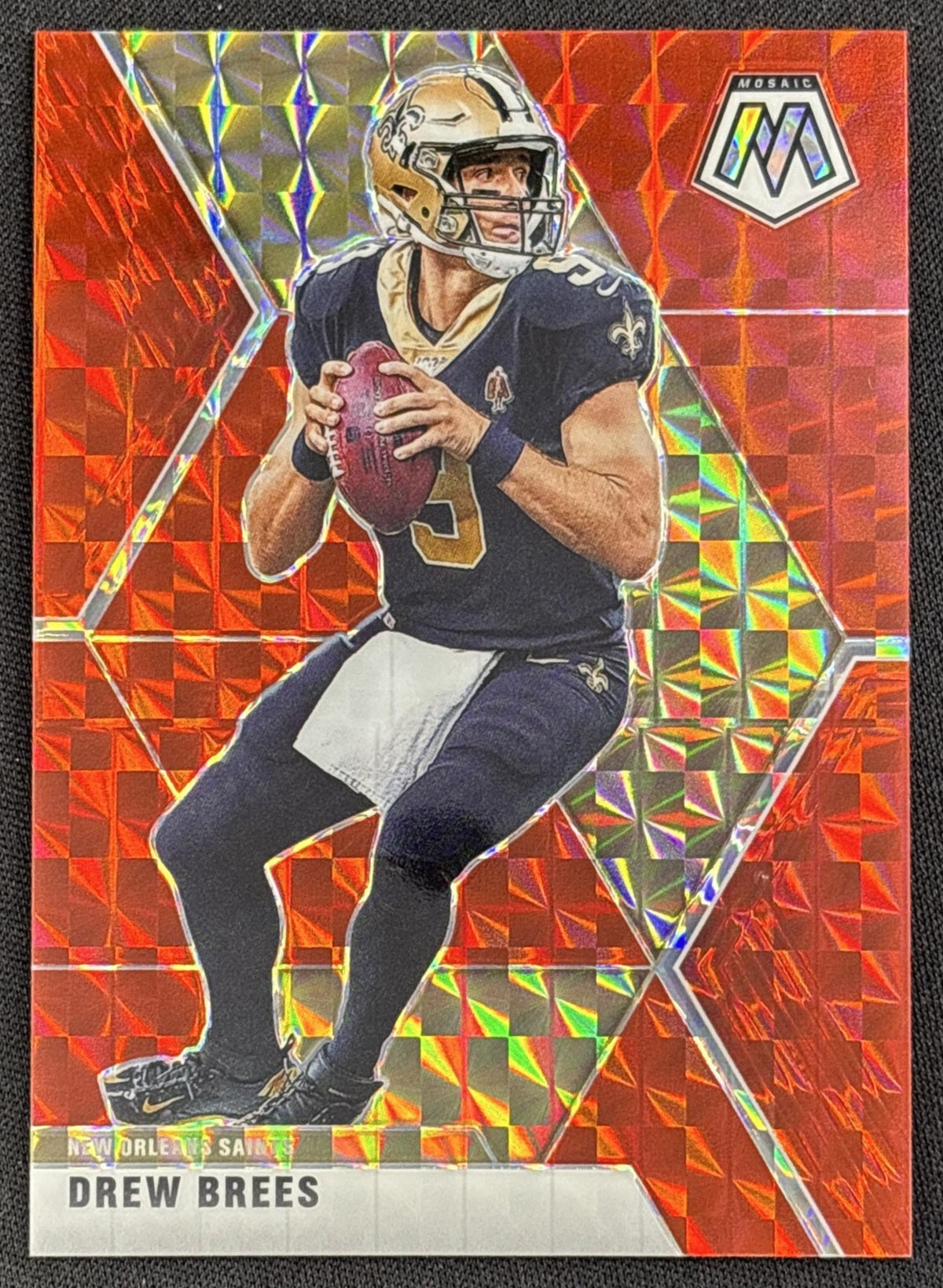 Drew Brees 2020 Panini Mosaic Choice Prizm Fusion Red /80 Saints