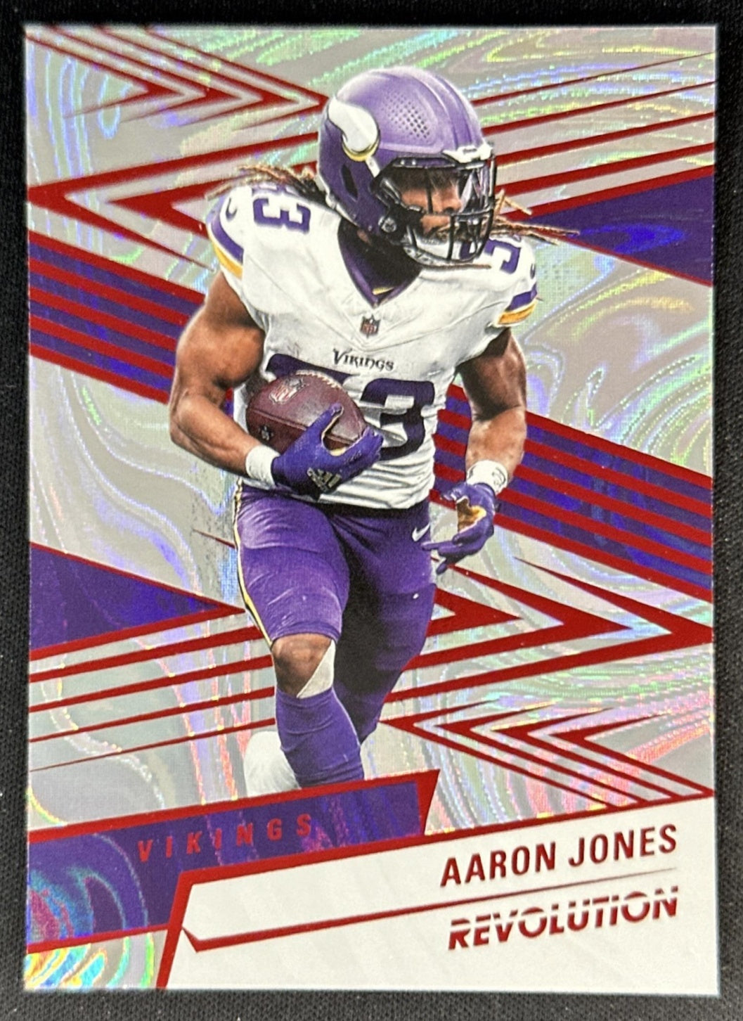 Aaron Jones 2025 Panini Revolution Red Swirl Vikings