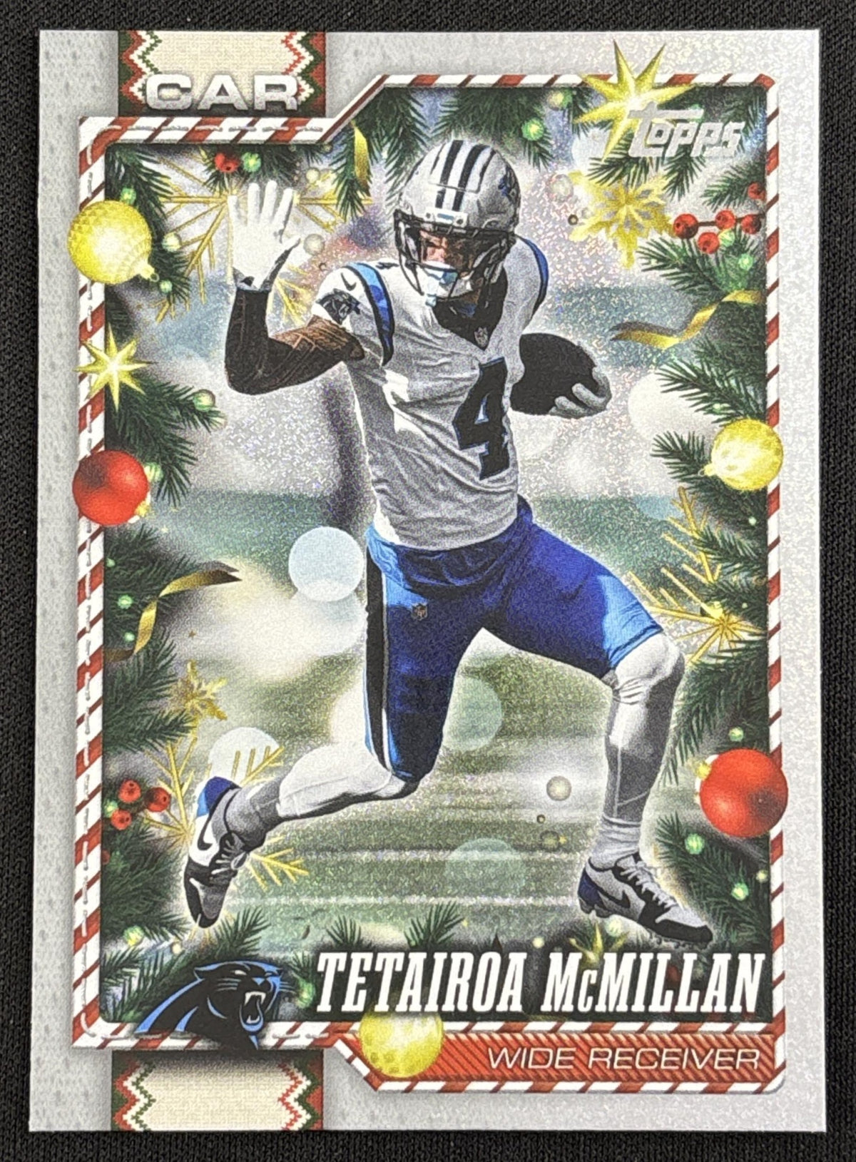 Tetairoa McMillan 2026 Topps Holiday Glitter Panthers | Carolina Panthers