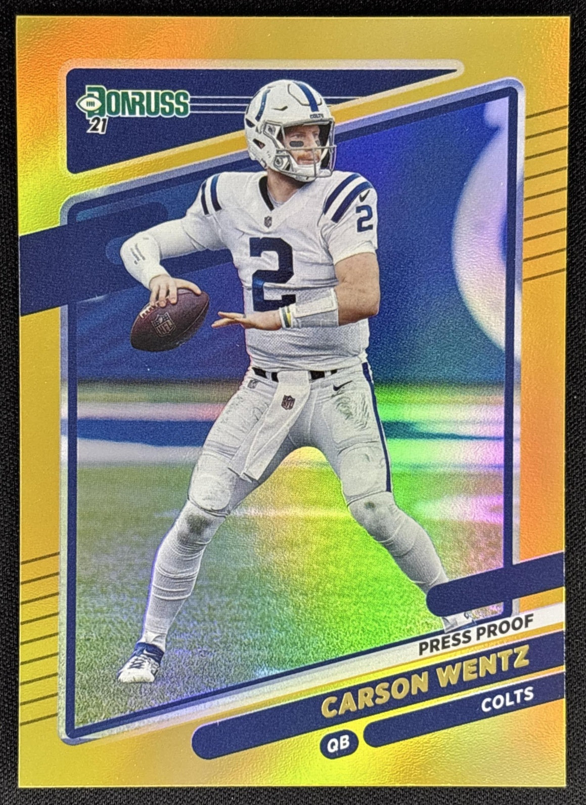 Carson Wentz 2021 Panini Donruss Press Proof Premium Colts