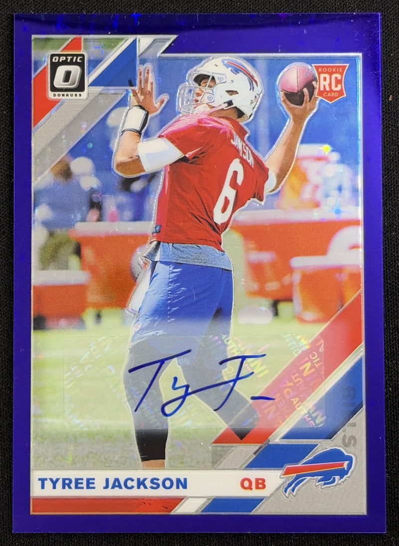 Tyree Jackson 2019 Panini Donruss Optic Rookies Auto Purple Stars /50 Bills