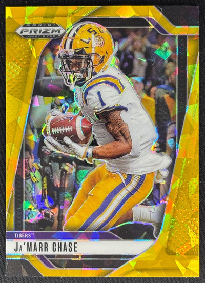 Ja'Marr Chase 2025 Prizm Draft Picks Gold Ice Bengals Sports Trading Cards