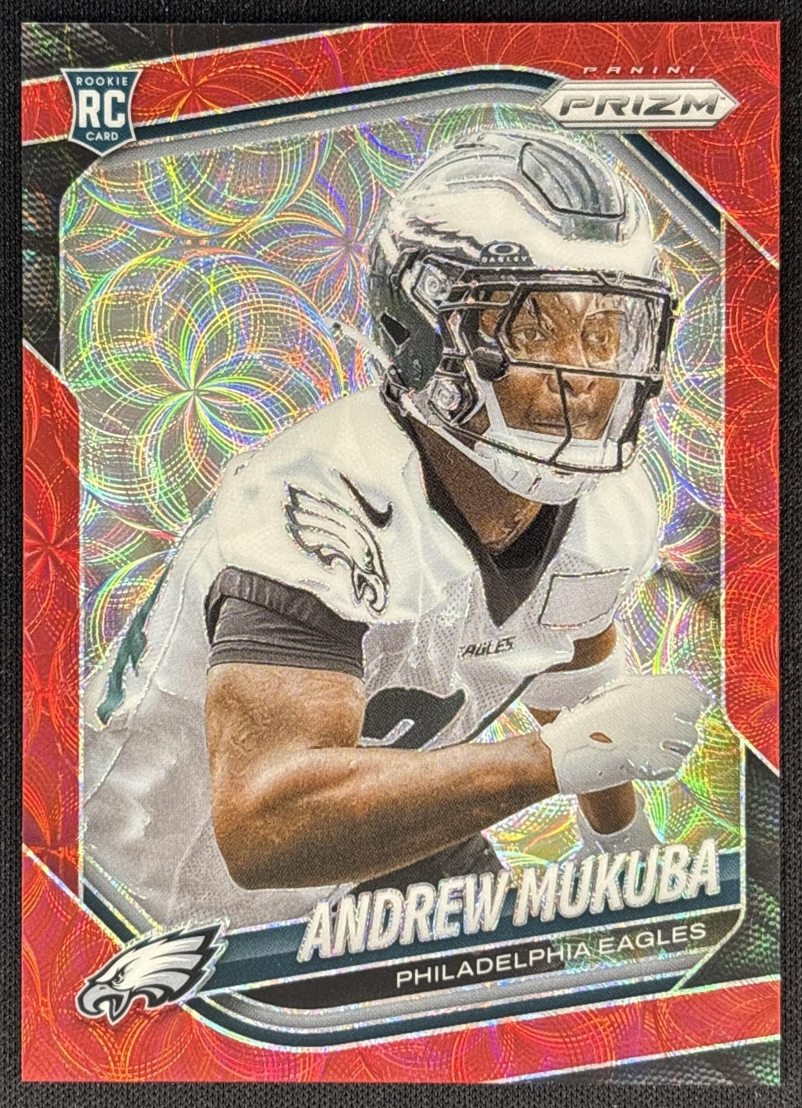 Andrew Mukuba 2025 Panini Prizm Choice Red /20 Eagles front
