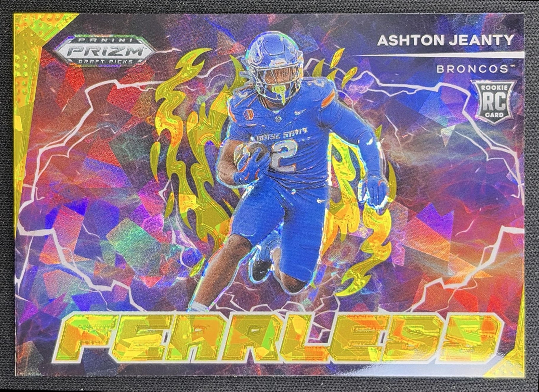 Ashton Jeanty 2025 Panini Prizm Draft Picks Fearless Gold Ice Broncos