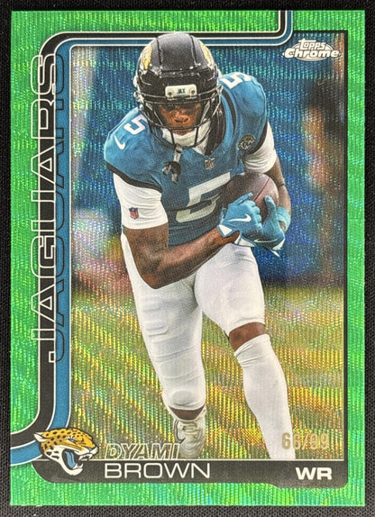Dyami Brown 2025 Topps Chrome Green Wave Refractor /99 Jaguars Default Title Sports Trading Card