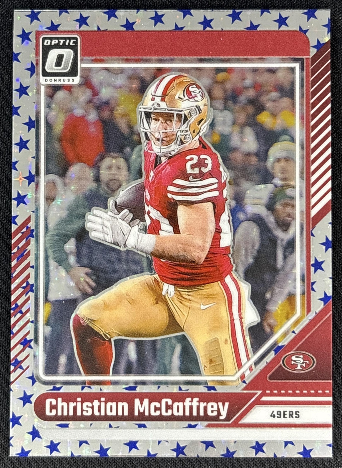 Christian McCaffrey 2024 Panini Donruss Optic Stars 49ers Front