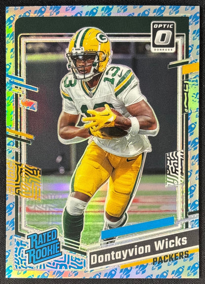 Dontayvion Wicks 2023 Donruss Optic Rocket Prizm Packers