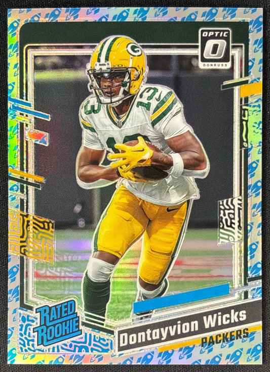 Dontayvion Wicks 2023 Donruss Optic Rocket Prizm Packers