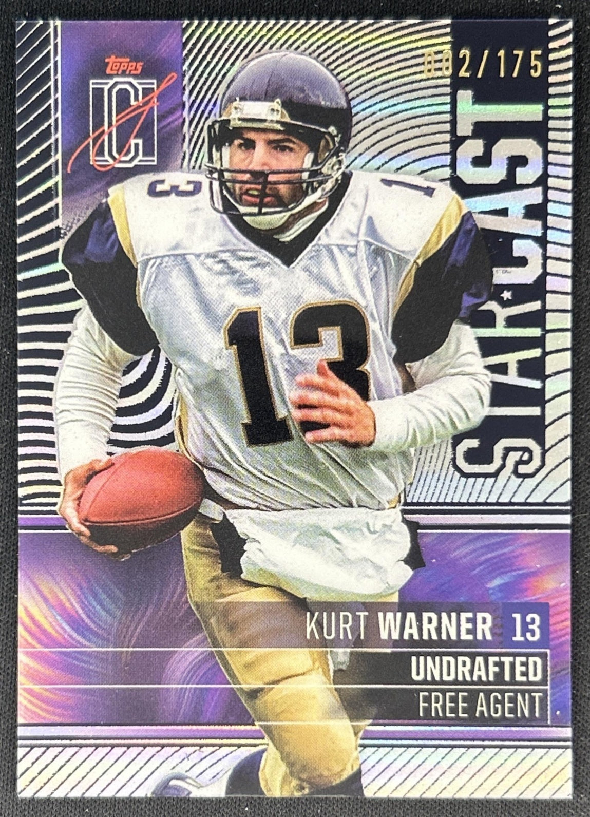 Kurt Warner 2024 Topps Signature Class Star Cast Indigo /175 Rams