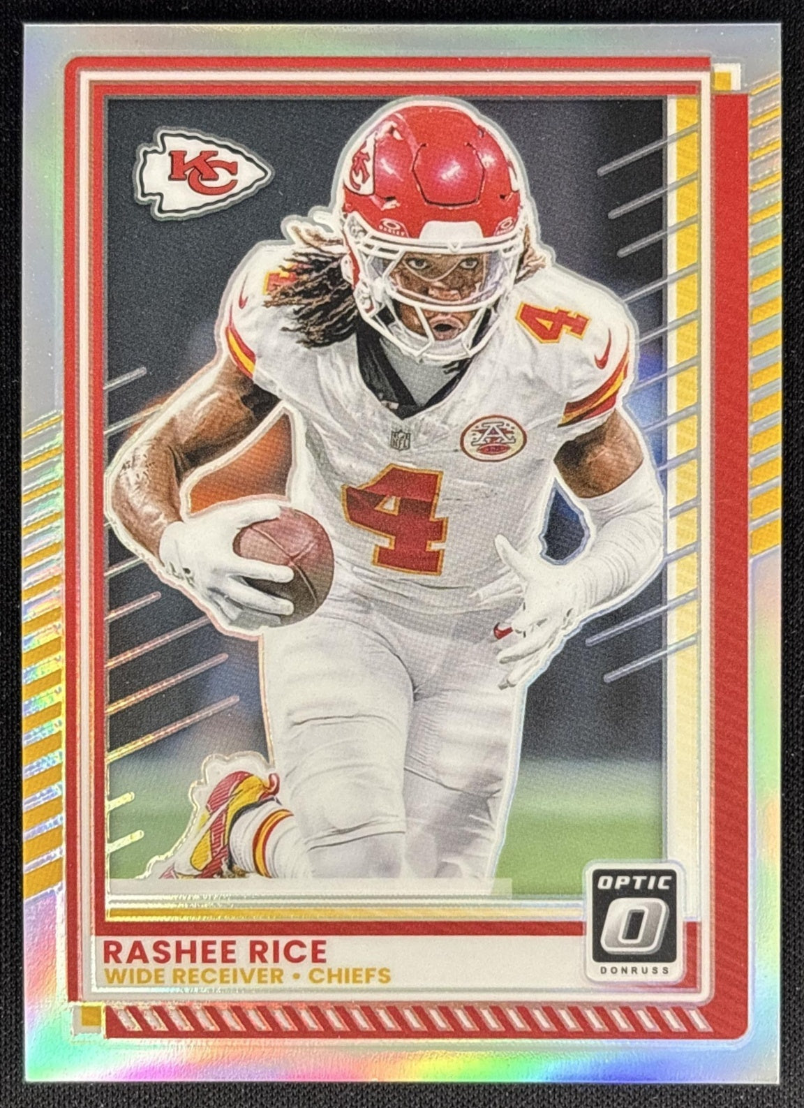 Rashee Rice 2025 Panini Donruss Optic Holo Prizm Chiefs front