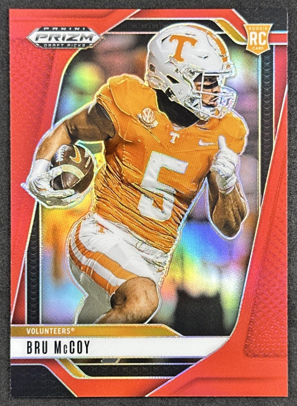 Bru McCoy 2025 Panini Prizm Draft Picks Red /399 Volunteers front