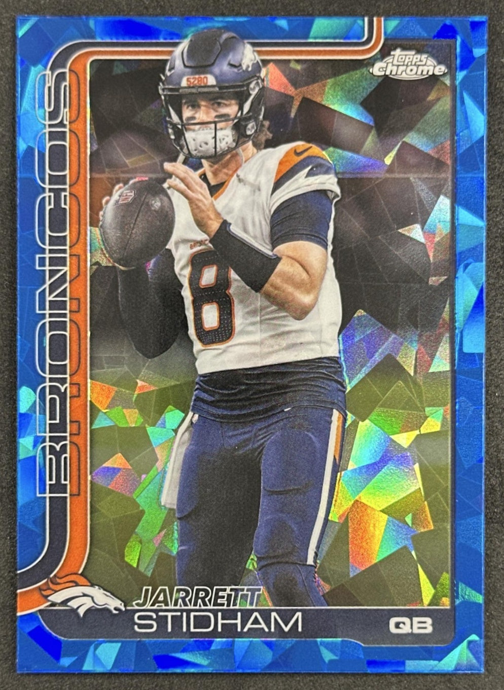 Jarrett Stidham 2025 Topps Chrome Sapphire Broncos