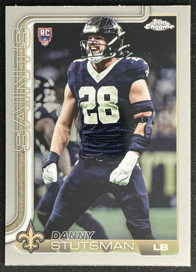 Danny Stutsman 2025 Topps Chrome Rookie Saints Sports Trading Cards