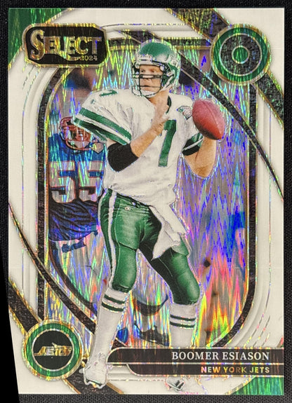 Boomer Esiason 2024 Panini Select Club White Prizm Shock /199 Jets Sports Trading Cards