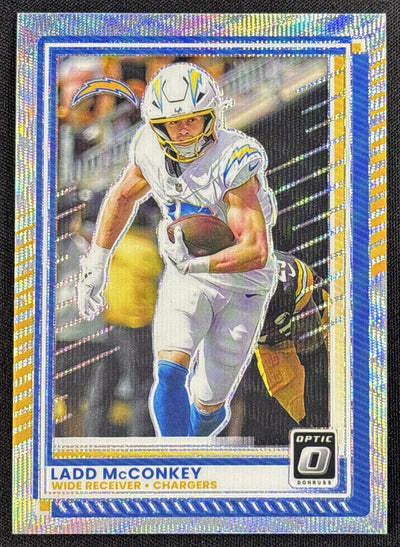 Ladd McConkey 2025 Panini Donruss Optic Wave Prizm /300 Chargers