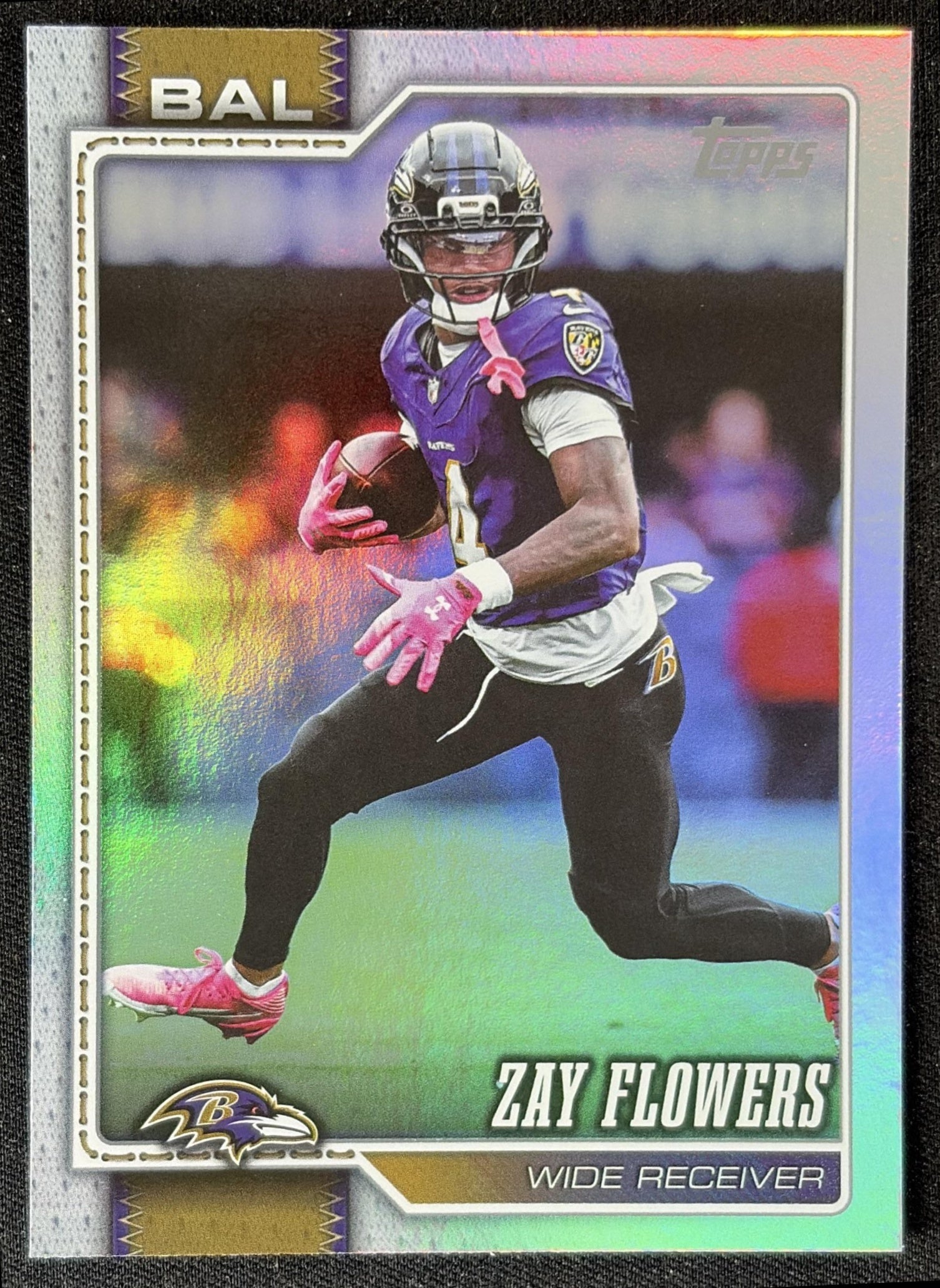 Zay Flowers 2026 Topps Rainbow Foil Ravens front