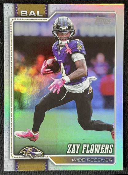 Zay Flowers 2026 Topps Rainbow Foil Ravens front
