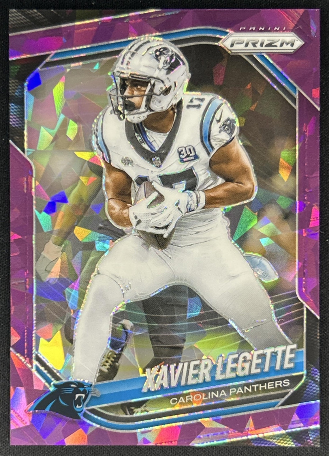 Xavier Legette 2025 Panini Prizm Purple Ice /225 Panthers Front