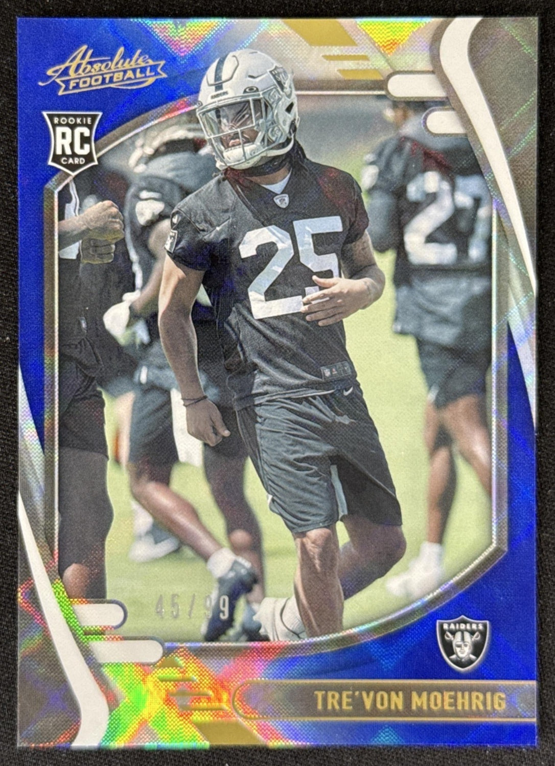 Tre'von Moehrig 2021 Panini Absolute Blue Diamonds /99 Raiders Sports Trading Card