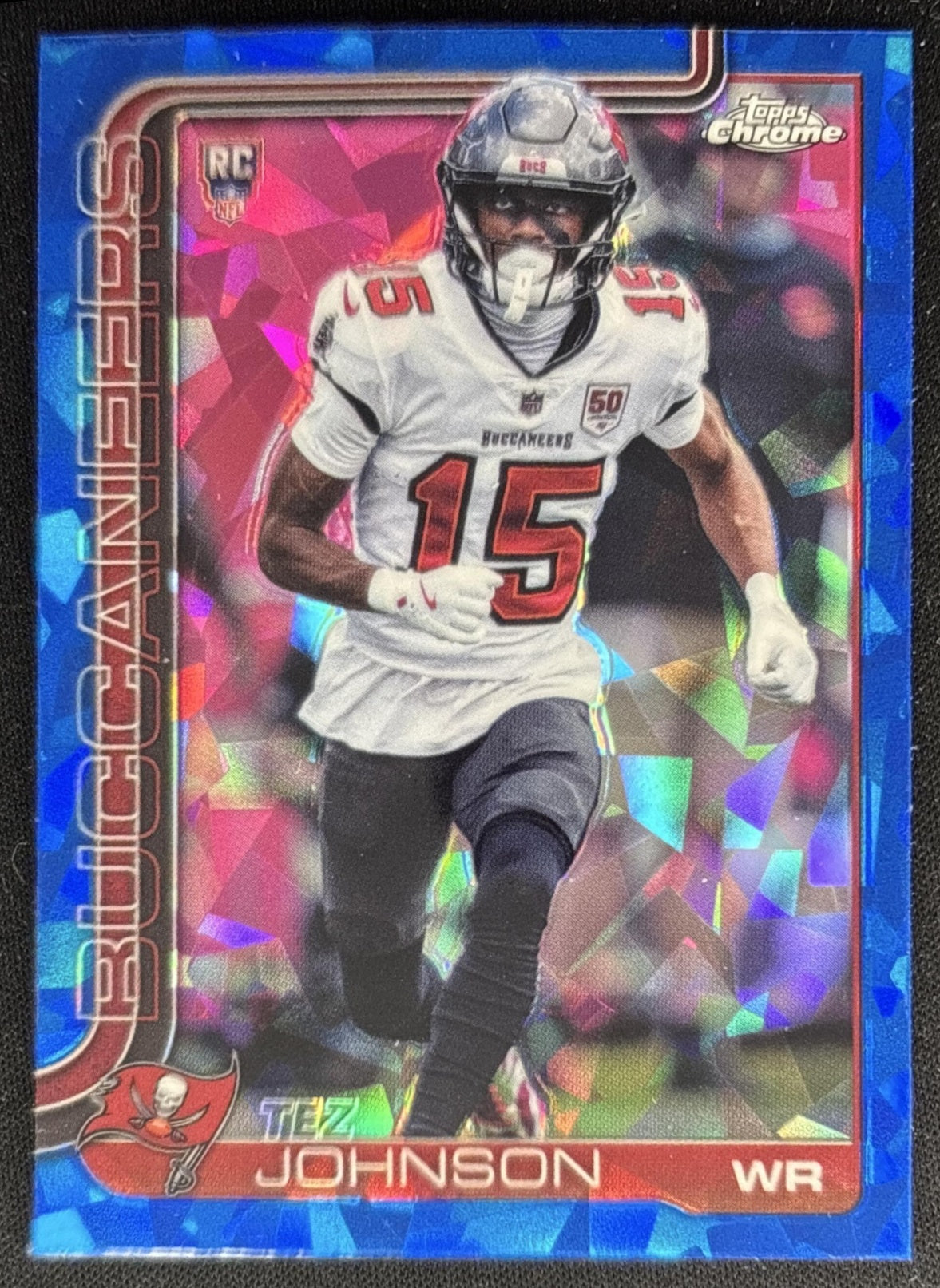 Tez Johnson 2025 Topps Chrome Sapphire Buccaneers Sports Trading Cards