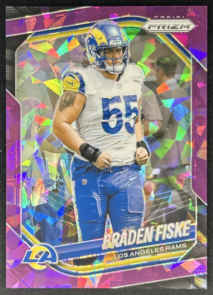 Braden Fiske 2025 Panini Prizm Purple Ice /225 Rams front