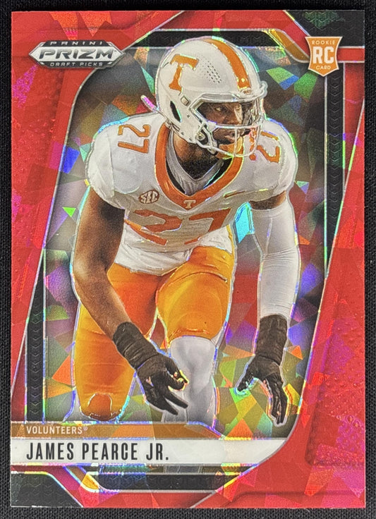 James Pearce Jr. 2025 Panini Prizm Draft Picks Red Ice Volunteers Falcons Sports Trading Cards