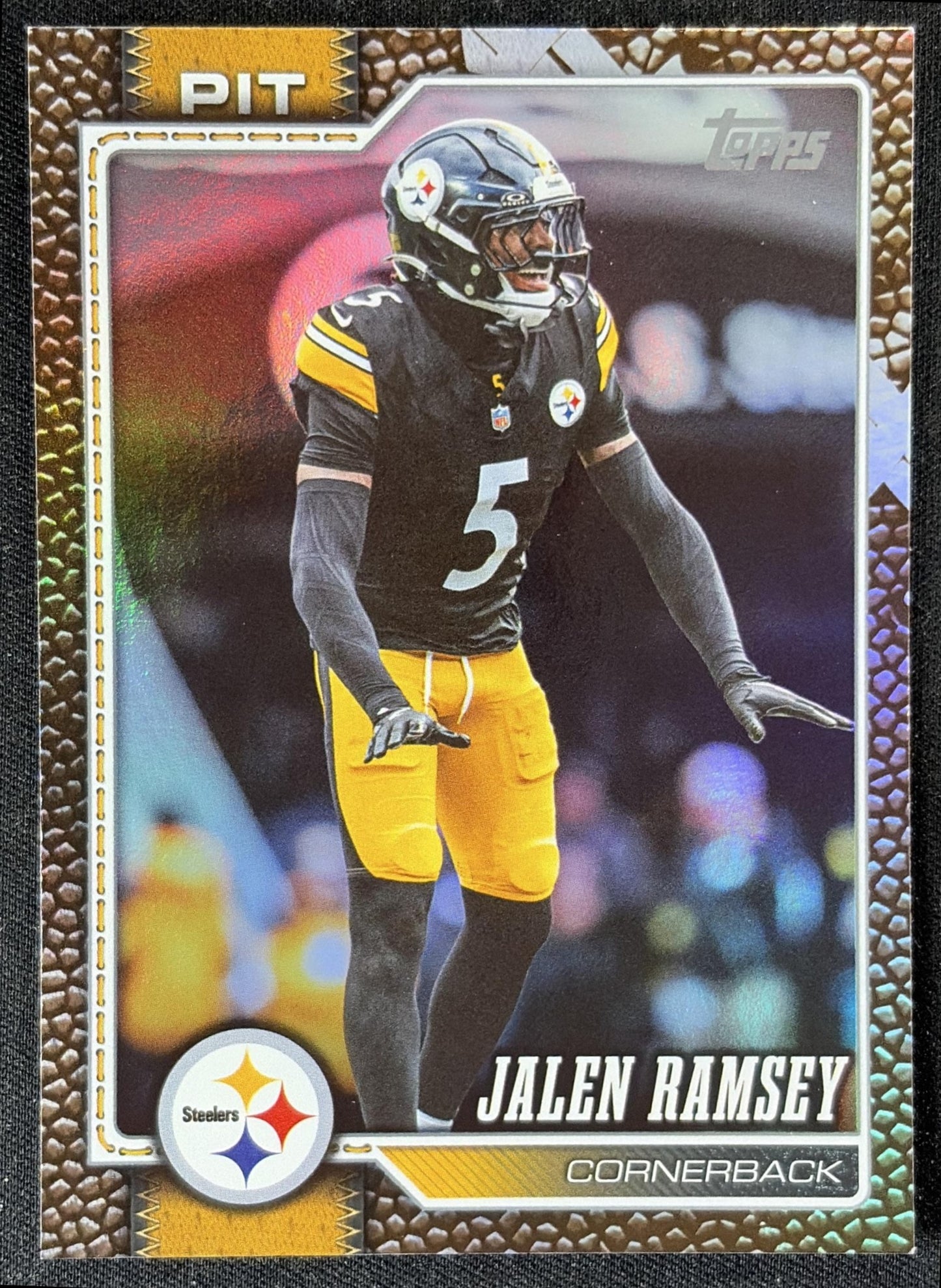 Jalen Ramsey 2026 Topps Football Leather Foil Steelers front