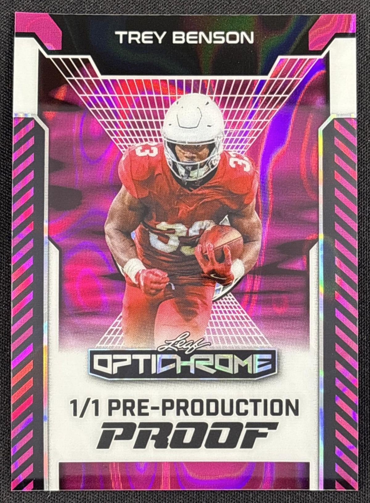 Trey Benson 1/1 Pre-Production Proof Cardinals