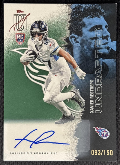 Xavier Restrepo 2025 Topps Signature Class Rookie Auto Green Foil /150 Titans front