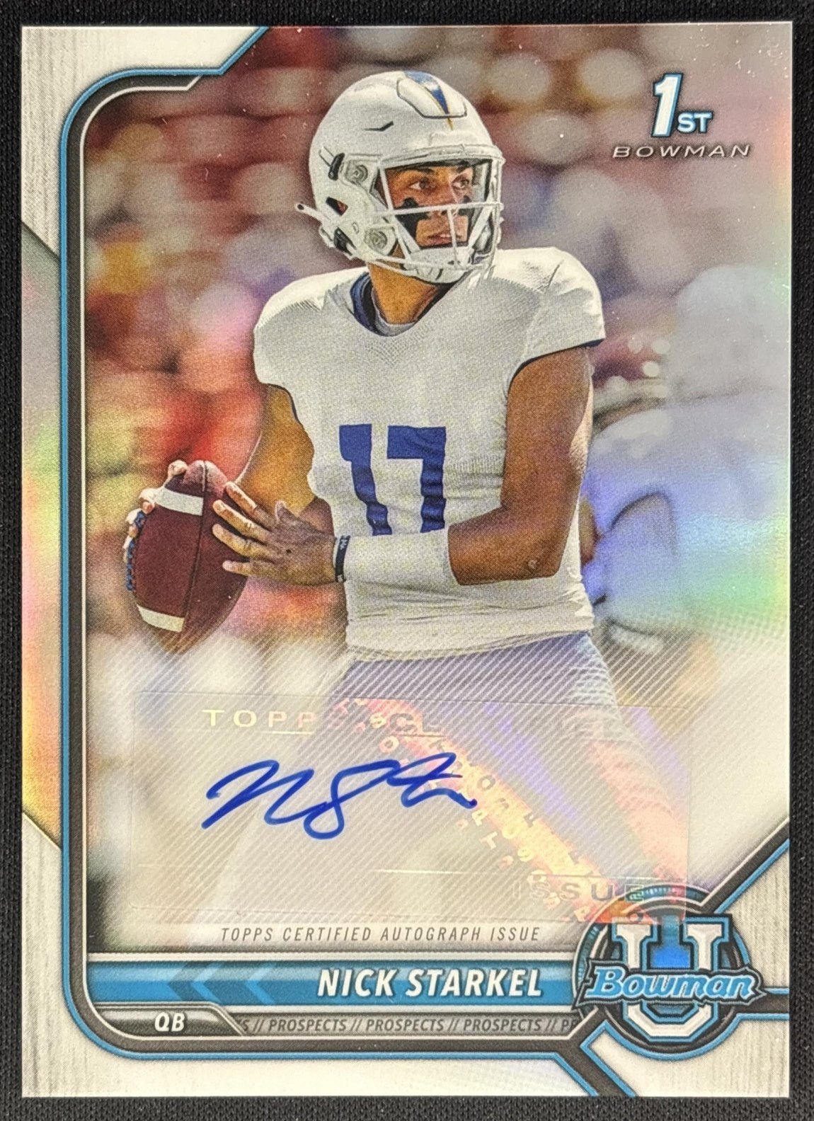Nick Starkel 2021 Bowman University Chrome Prospects Auto front