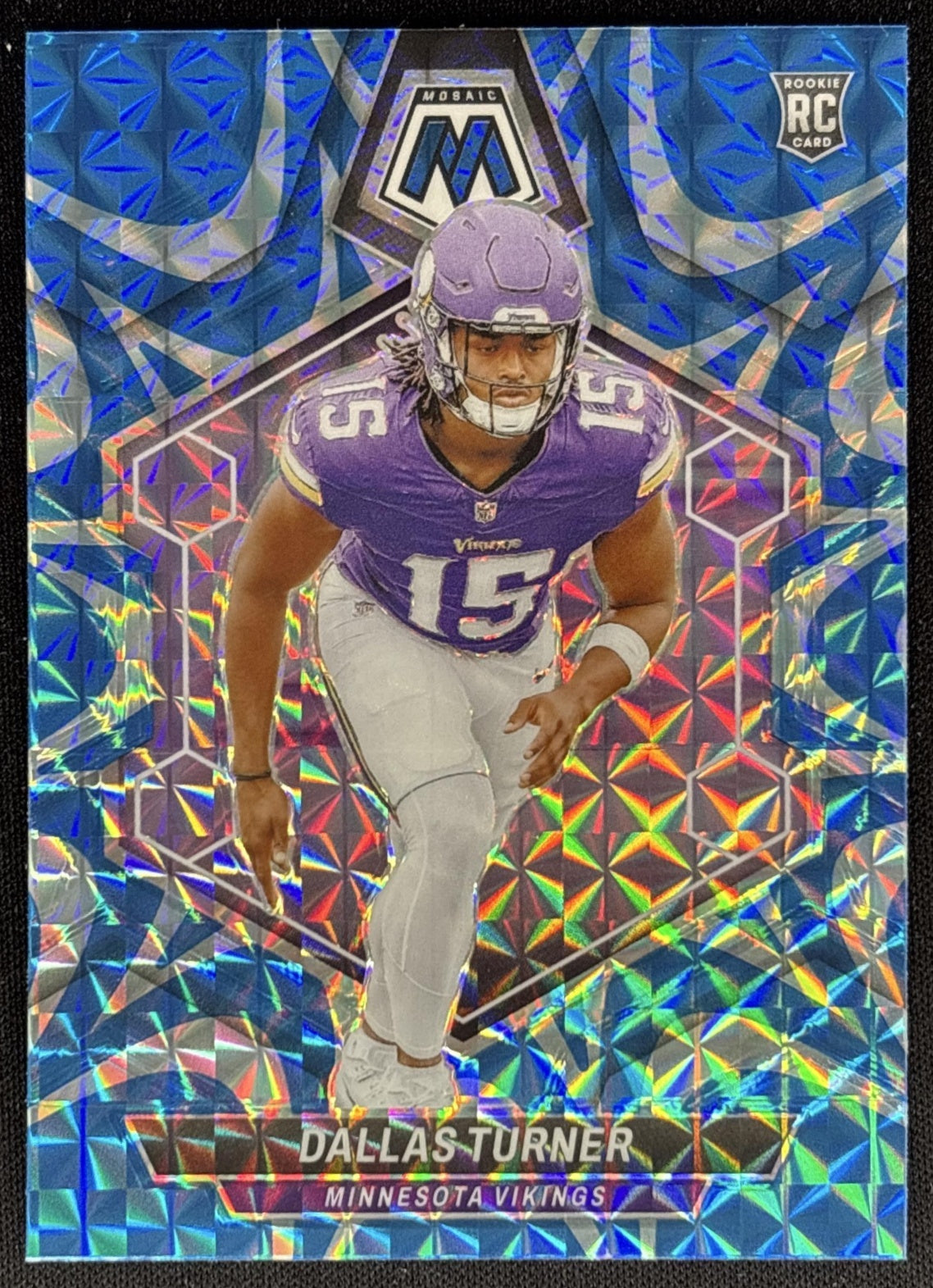 Dallas Turner 2024 Panini Mosaic Reactive Blue Prizm Vikings Sports Trading Cards
