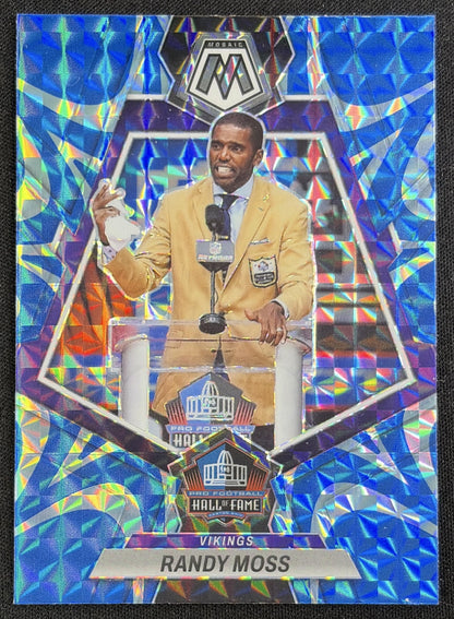 Randy Moss 2023 Panini Mosaic Reactive Blue Mosaic Vikings Sports Trading Card