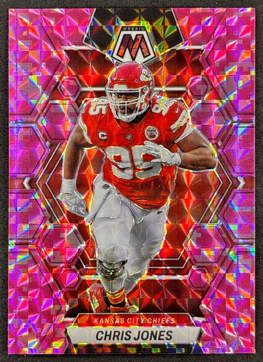 Chris Jones 2023 Mosaic Camo Pink Mosaic Chiefs Sports Trading Cards